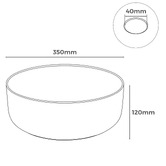 Expert Homewares Rhonda 350mm Above Counter Round Ceramic Basin