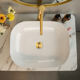 Expert Homewares Arlo 500mm Gloss White Rectangular Ceramic Above Counter Basin