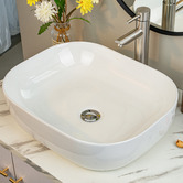 Expert Homewares Arlo 500mm Gloss White Rectangular Ceramic Above Counter Basin