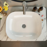 Expert Homewares Arlo 500mm Gloss White Rectangular Ceramic Above Counter Basin
