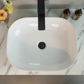 Expert Homewares Arlo 500mm Gloss White Rectangular Ceramic Above Counter Basin