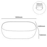 Expert Homewares Arlo 500mm Gloss White Rectangular Ceramic Above Counter Basin