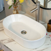 Expert Homewares Cammie 530mm Above Counter Oval Ceramic Basin