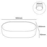 Expert Homewares Cammie 530mm Above Counter Oval Ceramic Basin