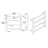 Expert Homewares Square 500 x 520mm Stainless Steel Heated Towel Rail