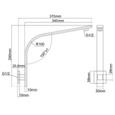 Expert Homewares Nero Super-Slim 250mm Shower Arm &amp; Head
