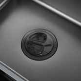 Expert Homewares Deso 680mm Single Stainless Steel Kitchen Sink with Button-controlled Basket Waste