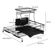 Expert Homewares Basion 2 Tier Expandable Stainless Steel Dish Drying Rack