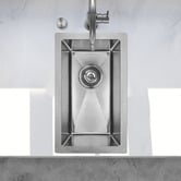 Expert Homewares Deso 250mm Single Stainless Steel Kitchen Sink with Button-controlled Basket Waste