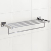 Expert Homewares Nero Chrome 600mm Stainless Steel Towel Rack With Rail