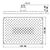 Expert Homewares Eva 280mm Rectangle Shower Head