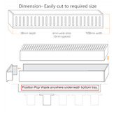 Expert Homewares Grey Aluminium Linear Shower Grate