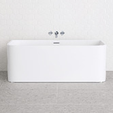 Expert Homewares Eugene Rectangle Acrylic Back to Wall Bath with Overflow