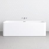Expert Homewares Eugene Rectangle Acrylic Back to Wall Bath with Overflow