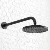 Expert Homewares Euro 200mm Matte Black Curved Shower Arm &amp; Head
