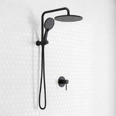 Expert Homewares Jagael Black Short Twin Shower Mixer Set