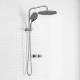 Expert Homewares Aqua Chrome Short Twin Shower Tap Set