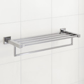 Expert Homewares Nero Chrome 600mm Stainless Steel Towel Rack With Rail