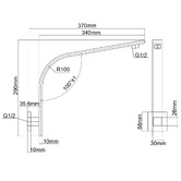 Expert Homewares Arlo 250mm Swivel Shower Arm &amp; Head