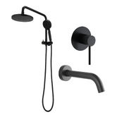 Expert Homewares Round Matte Black Shower Bathroom Basics Package