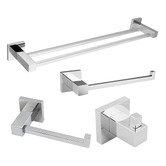 Expert Homewares Square Chrome Bathroom Basics Accessory Package