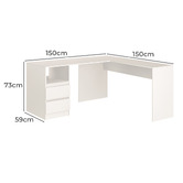 Expert Homewares Tamara 2 Drawer Corner Desk