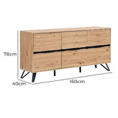Expert Homewares Luca 3 Door Sideboard