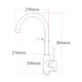 Expert Homewares Maren Gooseneck Swivel Kitchen Sink Mixer