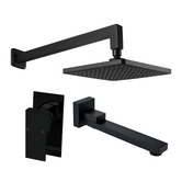 Expert Homewares Square Matte Black Shower Bathroom Basics Package