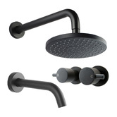 Expert Homewares Retro-fit Round Matte Black Shower Bathroom Basics Package