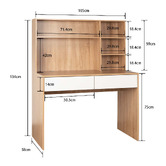 Expert Homewares Tamara II 2 Drawer Desk with Hutch