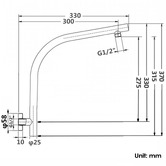 Expert Homewares Euro Chrome Round Gooseneck Shower Arm