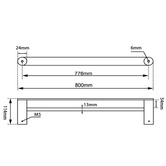 Expert Homewares Rumia 800mm Black Double Bar Wall Mounted Towel Rail
