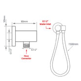 Expert Homewares Euro Shower Bracket &amp; Hose