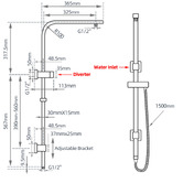 Expert Homewares Square Gooseneck Twin Rail Shower Body
