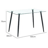 Expert Homewares Brixton Glass Dining Table