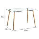 Expert Homewares Brixton Glass Dining Table