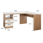 Expert Homewares Tamara 2 Drawer Corner Desk