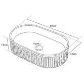 Expert Homewares Anika 490mm Ceramic Above Counter Basin with Pop-Up Waste