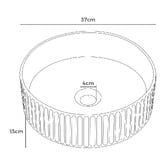 Expert Homewares Anika 370mm Ceramic Above Counter Basin with Pop-Up Waste