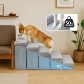 Expert Homewares Trixie 5 Step Foldable Pet Stairs with Storage