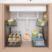 Expert Homewares Denuvo 2 Tier Slide-Out Under Sink Organiser