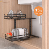 Expert Homewares Denuvo 2 Tier Slide-Out Under Sink Organiser