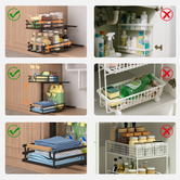 Expert Homewares Denuvo 2 Tier Slide-Out Under Sink Organiser