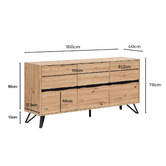 Expert Homewares Luca 3 Door Sideboard