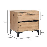 Expert Homewares Luca 2 Drawer Bedside Table
