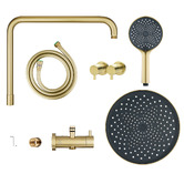 Expert Homewares Jagael Gold Short Twin Shower Tap Set