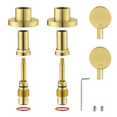 Expert Homewares Jagael Gold Short Twin Shower Tap Set