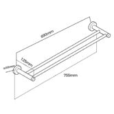 Expert Homewares Brea 750mm Double Towel Rail