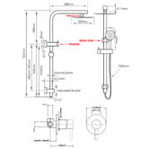 Expert Homewares Fletcher 300mm Twin Shower Mixer Set